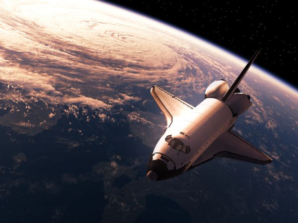 scapecraft orbiting the earth